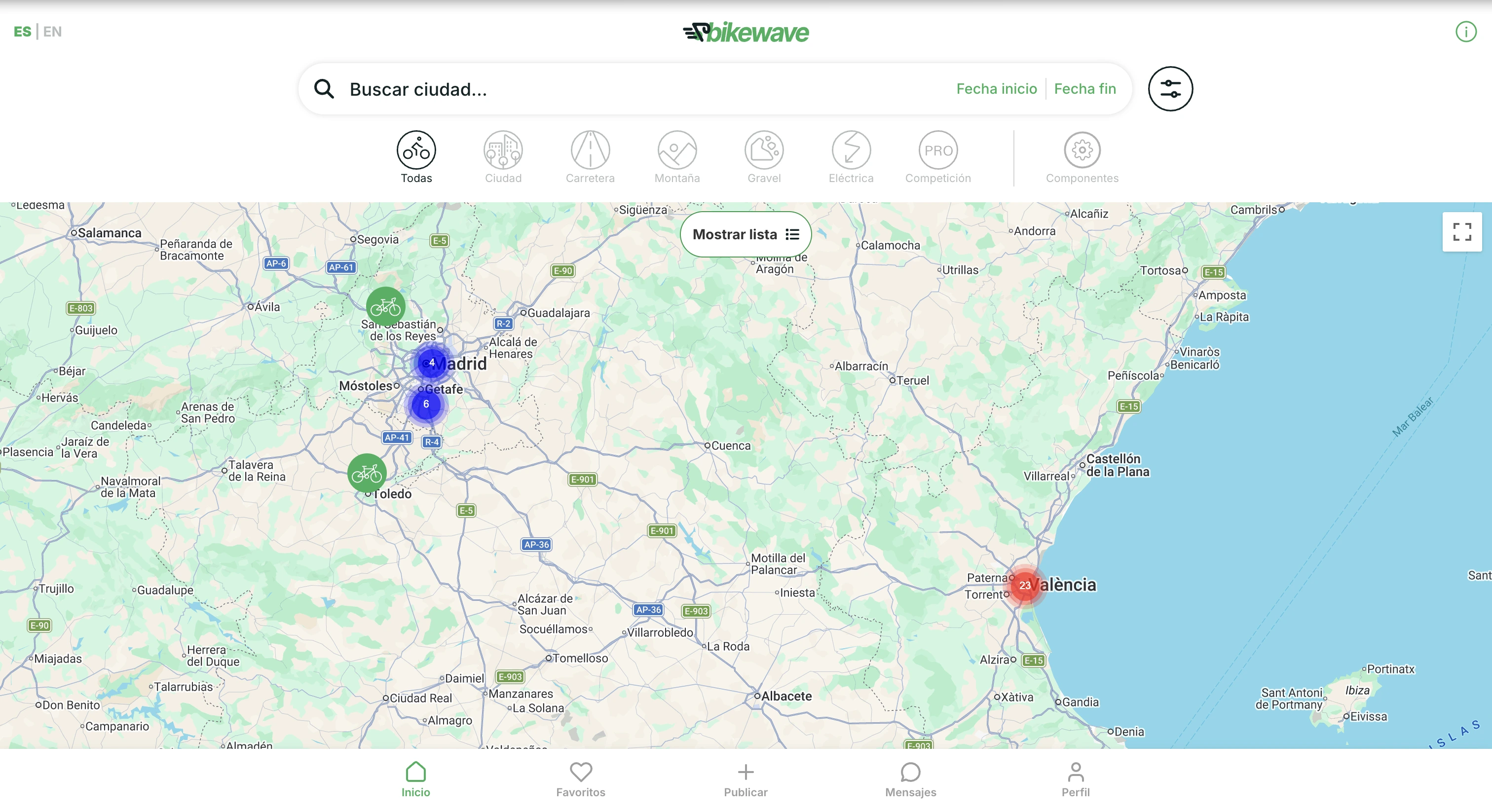 Bikewave Map Overview